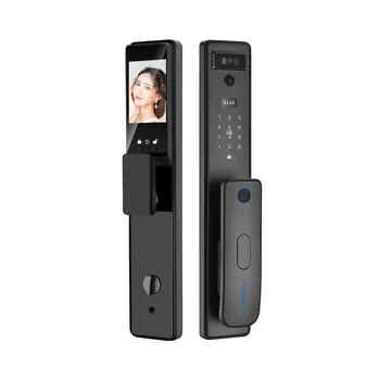 Smart lock tuya APP control дистанционное визуальное интеллектуальное распознавание отпечатков пальцев и лиц замок раздвижной двери с камерой
