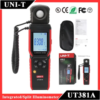 Иллюминометр UNI-T UT381A Встроенный и Разделенный Цифровой Измеритель Освещенности 400000 Lx 37160 Fc Люксометр с приложением Bluetooth