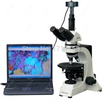 Минералогия-AmScope Поставляет 40X-1500X Бесконечный поляризационный микроскоп + 3-мегапиксельная камера