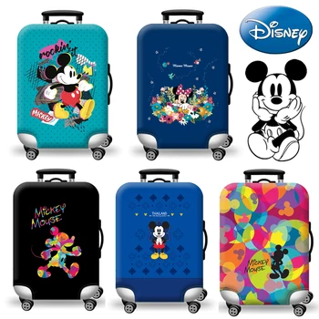 Защитный чехол для багажа Disney с Микки Маусом, пылезащитный, устойчивый к царапинам Эластичный чехол для багажа, наносится на чехол для чемодана 18 