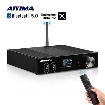 AIYIMA D03 Bluetooth Усилитель 150Wx2 Стерео Hi-Fi Звукоусилитель Усилитель сабвуфера USB DAC OLED APTX-HD DIY 2.1 Home Audio