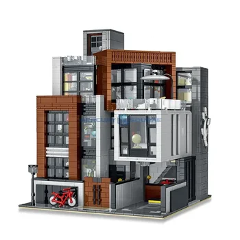 Современная Кубическая Вилла Модульные Строительные Кирпичи MOC 10204 Creative House ArchitectureModel Blocks Набор игрушек 