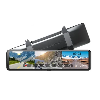 Зеркало видеорегистратора HD 1080P, Трехобъективный Регистратор вождения с широкоугольным управлением приложением, автомобильный регистратор камеры