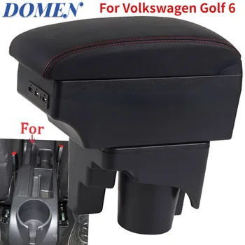 Для Volkswagen Golf 6 Коробка подлокотника Для VW Sagitar Детали интерьера автомобильного подлокотника Коробка для хранения запчастей автомобильные аксессуары USB
