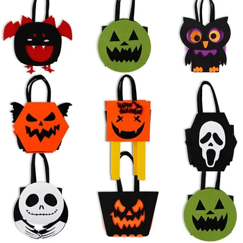 Детские подарки на Хэллоуин, нетканый мультяшный скелет, летучая мышь, Призрак, Демон, Сумочка, украшения для вечеринки на Хэллоуин, сумка для конфет на Хэллоуин