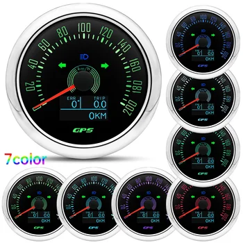 85 мм GPS Спидометр с Антенной COG Пробег Общий Пробег Одометр с Указателем Поворота 7 Цветов Подсветки для Автомобиля Мотоцикла