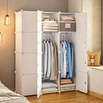 Простой гардероб, Складные шкафы для одежды, комоды, Шкафчик для хранения Cube, Пластиковая Складная Пылезащитная мебель для дома и спальни