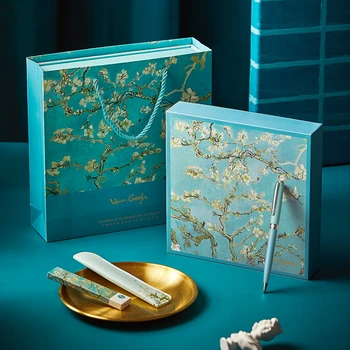 Серия Van Gogh White Rose/Apricot Blossom, женская ручка для подписи знаменитостей, бизнес-изысканный подарочный набор, подарки фанатам, гелевая ручка