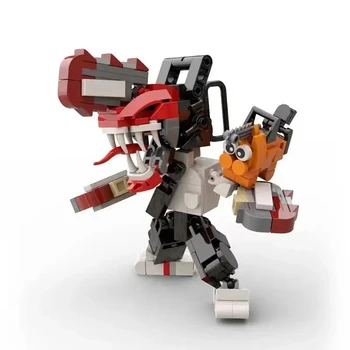Moc Chainsaw Man Анимированная Фигурка-Конструктор Demoned Pochitar Brickheadz Строительный Блок Игрушка Рождественский Подарок для Детей