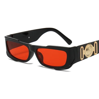 Винтажные Солнцезащитные очки Женские Прямоугольные Брендовые Дизайнерские Квадратные Солнцезащитные очки Женская мода Хип-Хоп Оттенки Индивидуальность Oculos De Sol