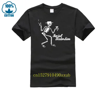 модная футболка для мужчин, СОЦИАЛЬНЫЕ ИСКАЖЕНИЯ, курение, выпивка, скелет, трэш, панк-рок-группа, мужская одежда, мужская футболка из 100% хлопка